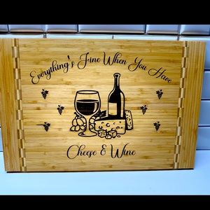 BEAUTIFUL HOME MADE Charcuterie, cutting board made with a c02 Laser. Read below